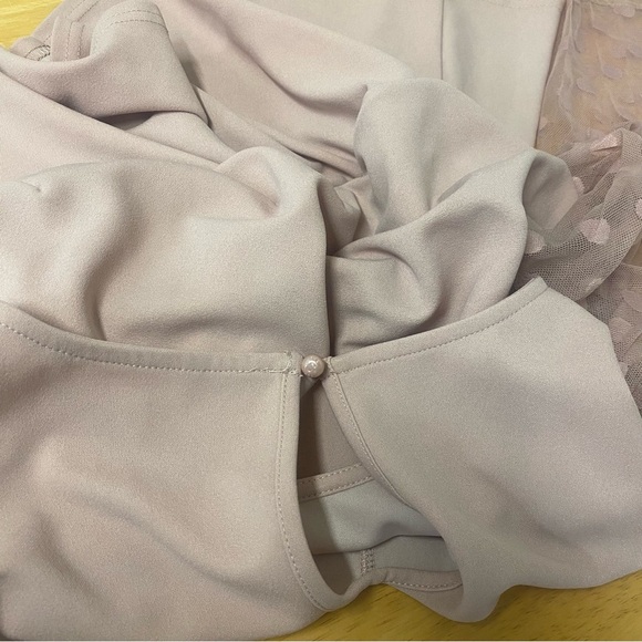 Shein Curve Women’s Pink Peplum Top LS Sheer Polka Dot Sleeve Keyhole Shirt 1XL - Picture 6 of 6